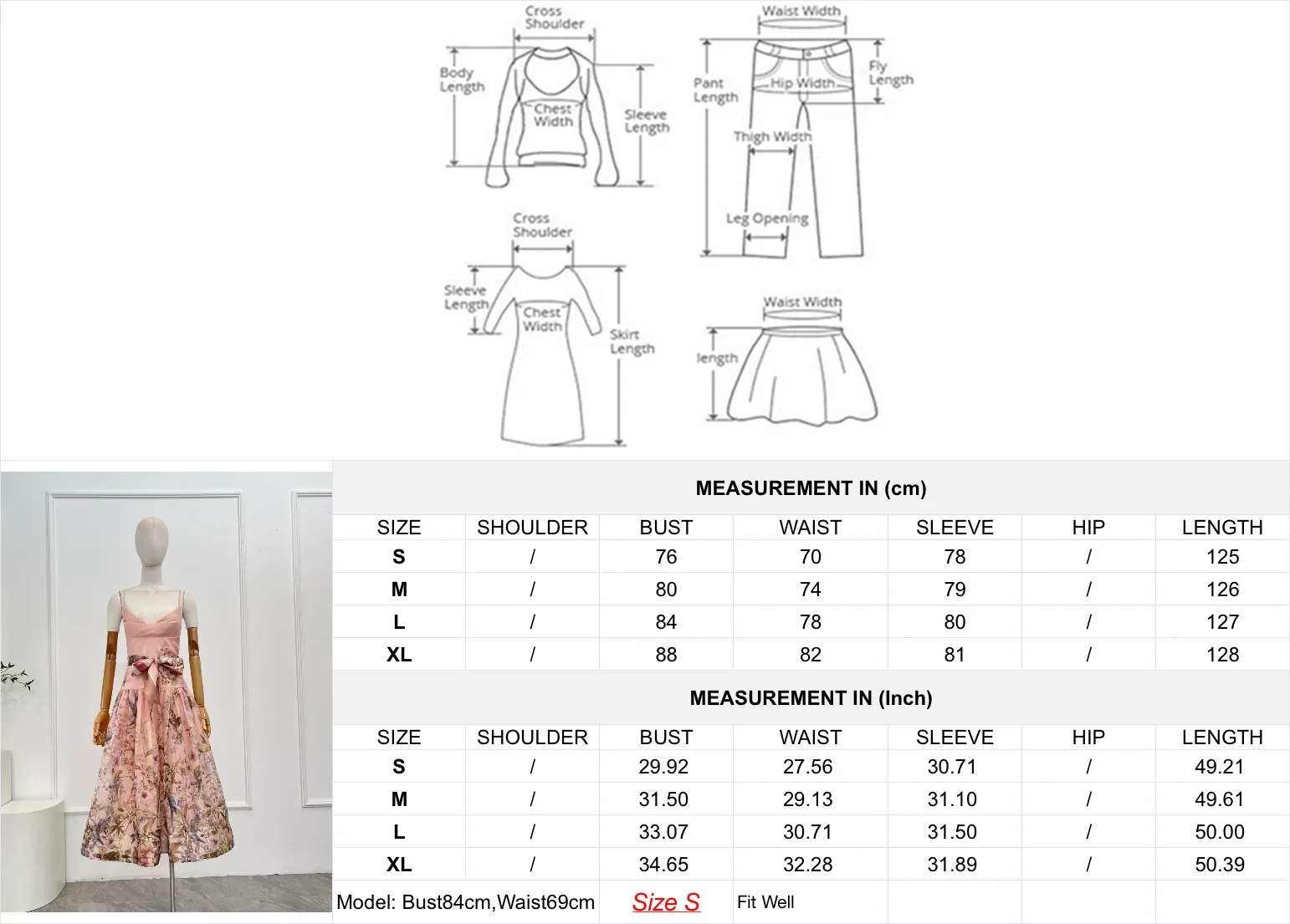 Vestido midi sin espalda sin mangas con estampado de pájaros florales rosas para mujer nuevo diseño