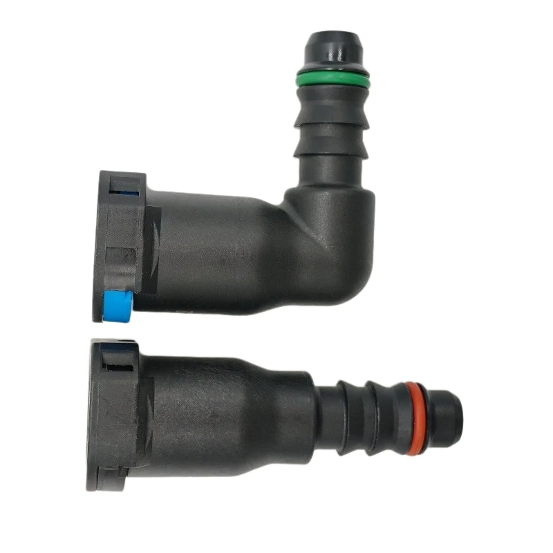 high quality 9.89mm ID8 90 degree SAE 10 Fuel pipe joint plastic fittings Fuel line quick connector for VW for Volkswa 2pcs