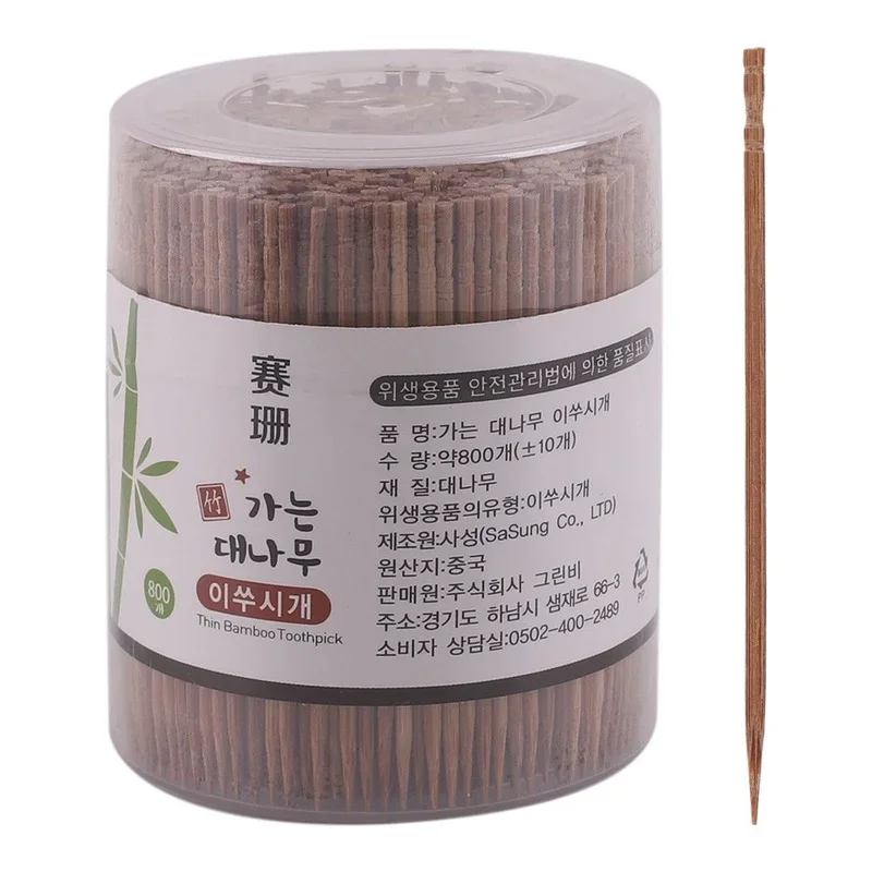 800PCS/ Bag Disposable Wood Tandenstokers Dental Natural Bamboo Toothpick for Home Restaurant Hotel Products Toothpicks Tools