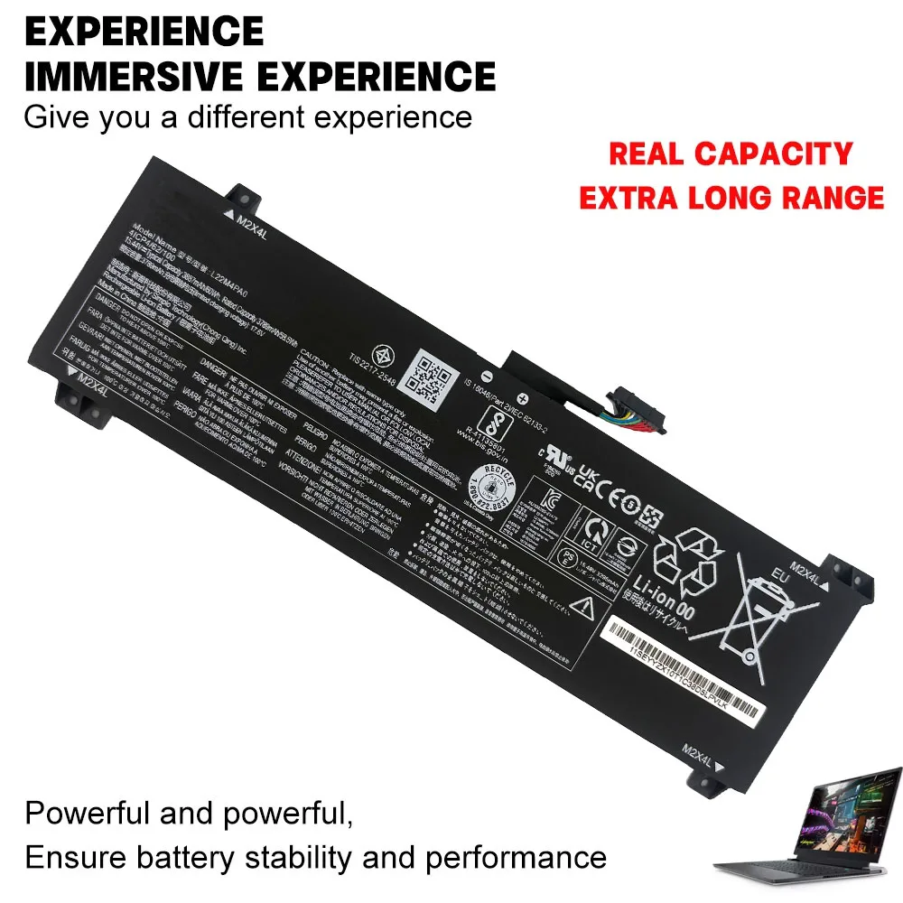 L22M4PA0 Laptop Battery 15.44V 60Wh 3887mAh L22B4PA0 L22X4PA0 For Lenovo LOQ G5000 Legion Slim 5 Series