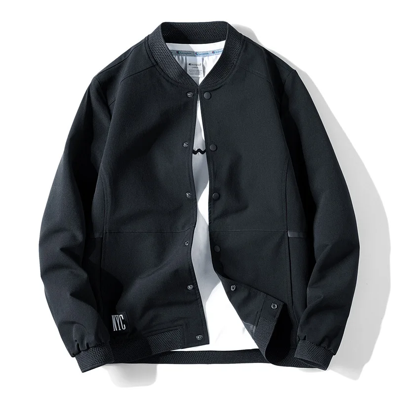 

New Spring and Autumn Jacket Short Baseball Collar Men's Stand-up Collar Top Spring and Autumn Middle-aged Coat