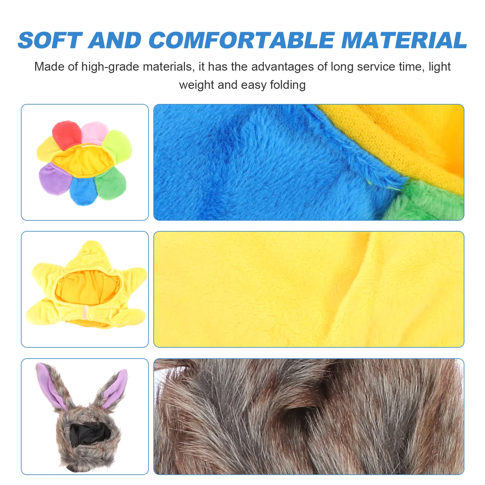 

3 PCS Cute Accessories Pet Headdress Set Headgear Clothing Small Pets Hat Cartoon Dog Hats Headband