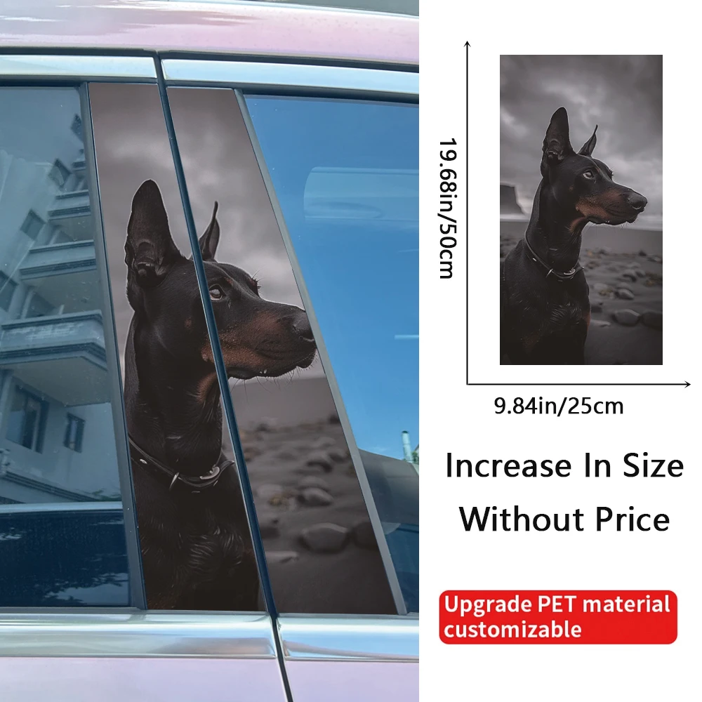 2Pcs/set Gun Dog Animal Car Stickers DIY Car B-pillar Cover Scratches Waterproof Durable Centre Column Decal