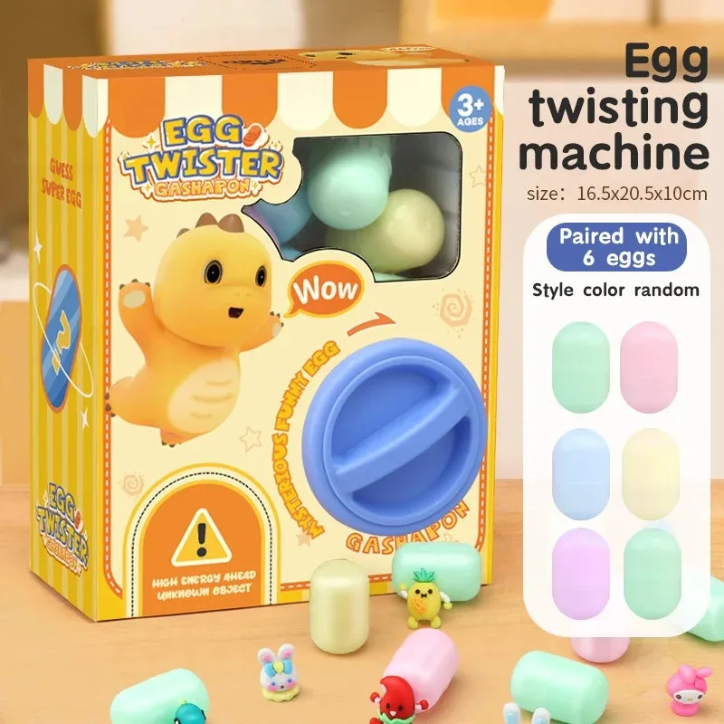 Children Christmas Gift Mini Toy Machine Egg Twisting Machine Household Cartoon Doll Snacks Candy Twisted Egg Blind Box for Kids