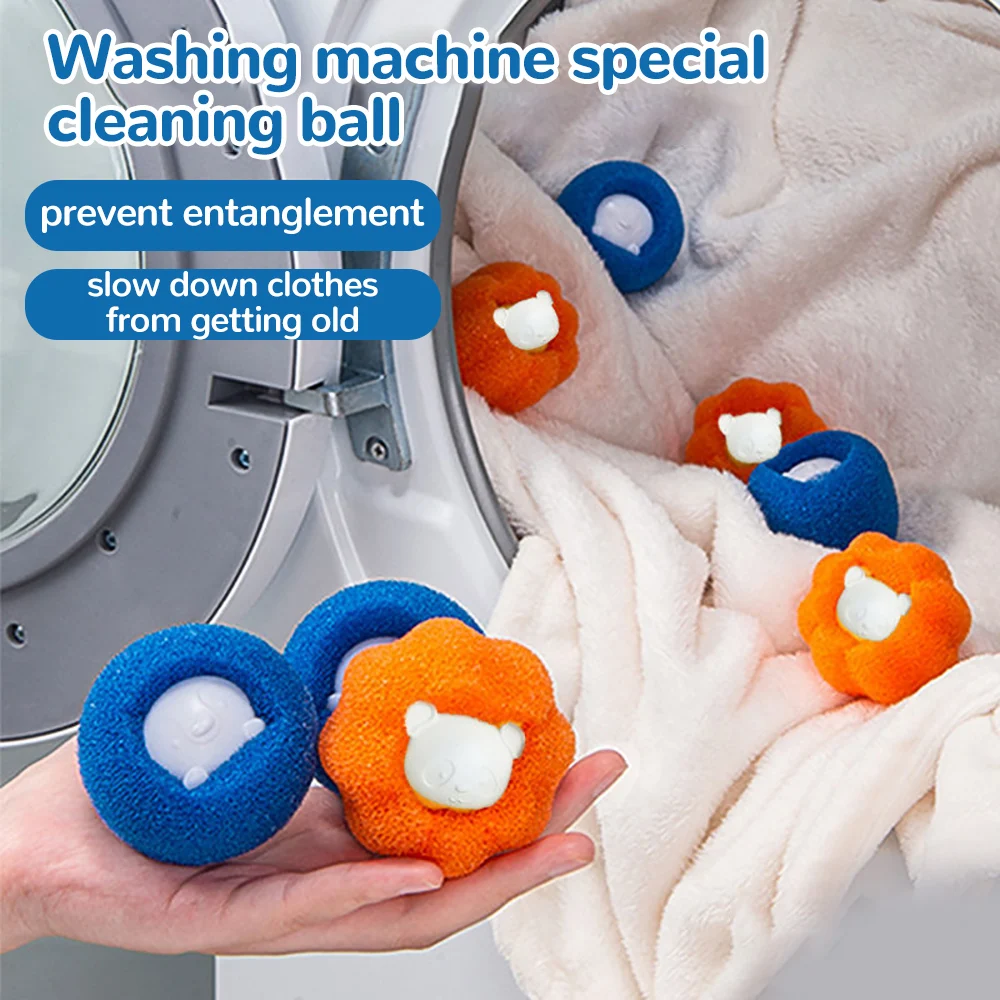 2/3/4/6/8PCS Laundry Ball Kit Reusable Washing Machine Hair Remover Ball Cleaning Lint Fuzz Pet Hairs Clothes Household Product