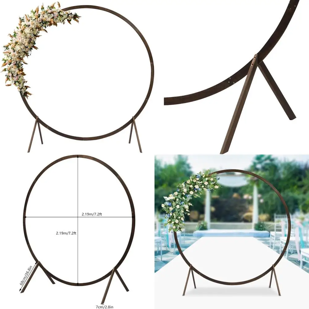 

Round Wooden Wedding Arch for Ceremonies, Garden Parties, and Indoor/Outdoor Events