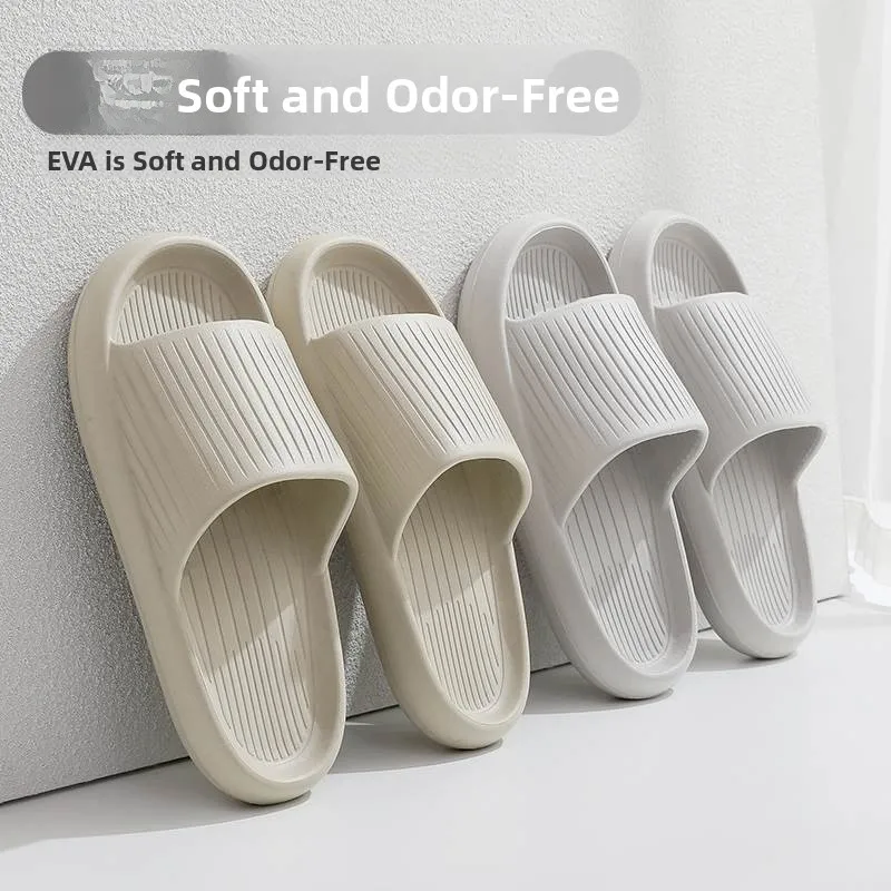 

Slip-On Summer Indoor Outdoor Anti-Slip Bathing Thick-Heeled Comfortable Men's Slippers Casual EVA Footwear for Couples