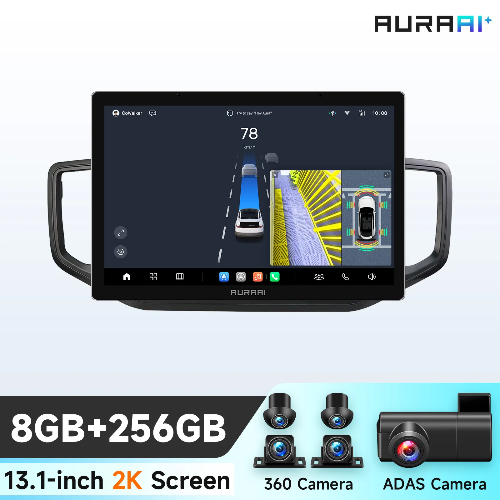 Autoradio Android AURAAI per VW Amarok 2017-2021, Lettore Multimediale per Auto con Telecamera 360°, ADAS, Schermo 2K 7870, Carplay Wireless e Android Auto
