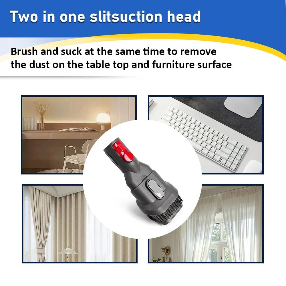 Всасывающая головка 2-в-1 для пылесоса Dyson V7 V8 V10 V11 V12 V15, детали, многофункциональная щетка и присоска для бытовой уборки