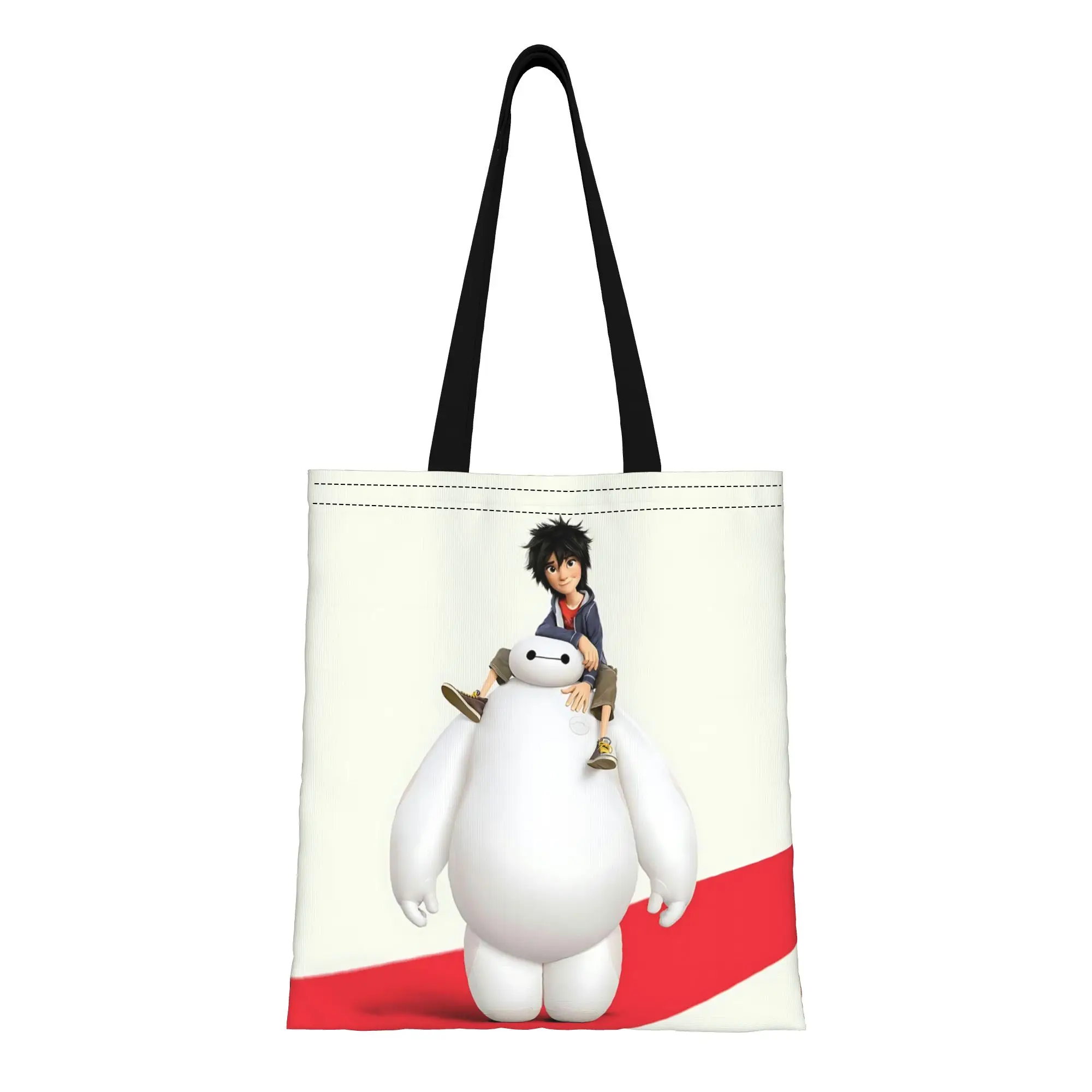 

1 шт. холщовая сумка-тоут с изображением робота Бэймакса из мультфильма «Город героев» от Happy Disney, женская сумка через плечо
