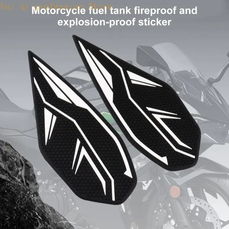 Motorrad-Anti-Rutsch-Tankpad-Paar, Gummiwaben-Seitenschutz für Tankkontaktunterstützung, stabilen Körperhalt und täglichen – Detail 3