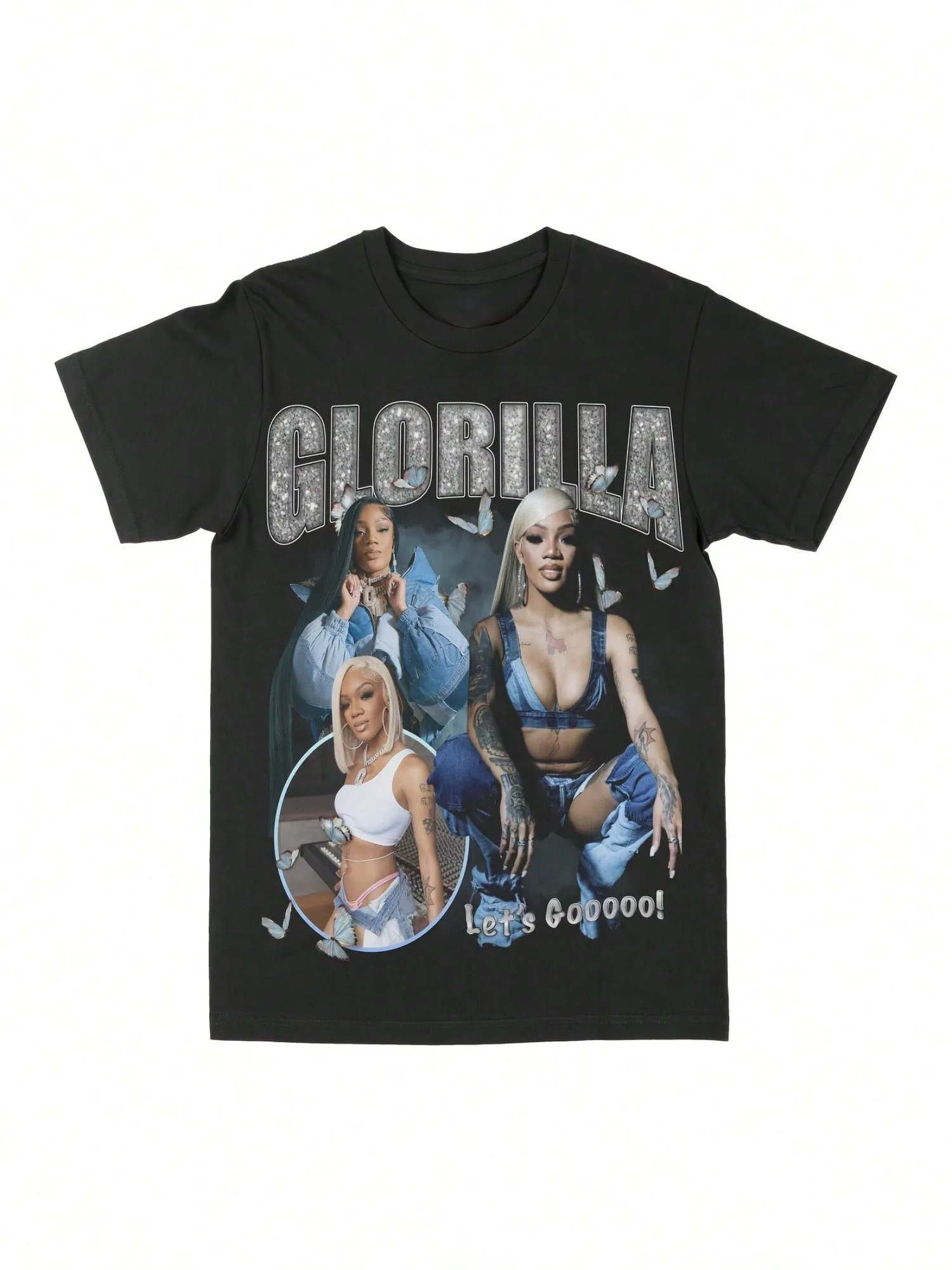 

Glorilla Let'S Go Graphic Comfortable Cotton Men'S Round Neck Short Sleeves T-Shirt