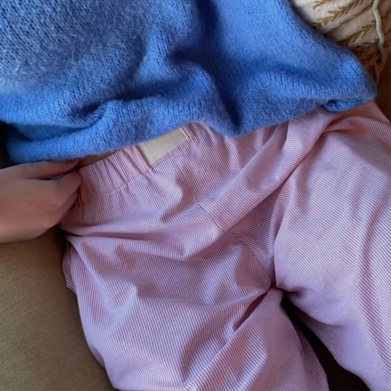 

Женские полосатые брюки с карманами на эластичной талии, свободные брюки прямого кроя, уличные повседневные и удобные летние брюки Y2K