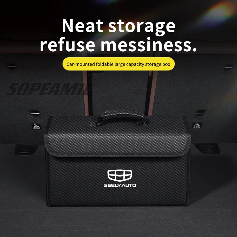 Car Trunk Storage Box Foldable Stowing Tidying Bag For GEELY Geometry C Monjaro Coolray GX3 Atlas Boyue Emgrand EC7 EC8 GC6 GC9