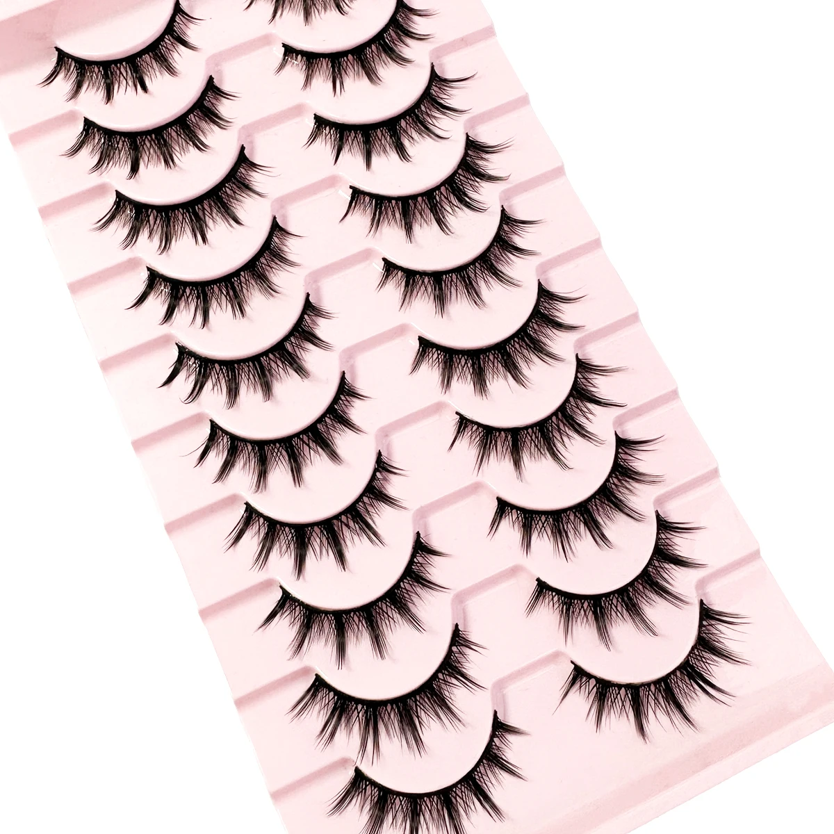 Cils 10 paires Mange cils 3D oeil de chat cils Faux vison cils naturel moelleux Faux cils vaporeux outils de maquillage