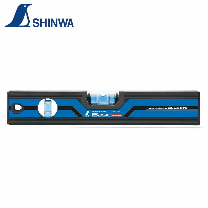 SHINWA Penguin Aluminum Bar Level High Precision Blue Level Basic High-visibility Large Vial V-shape Groove for Constructi  DIY