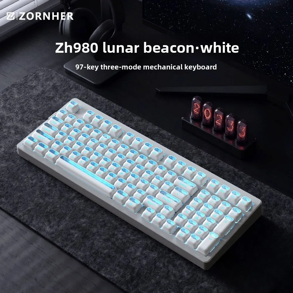 ZuoHe ZH980 Astronaut Series Mechanical Keyboard Tri-Mode Wireless RGB Gasket Hot Swap XDA Profile Long Battery Life Keyboard