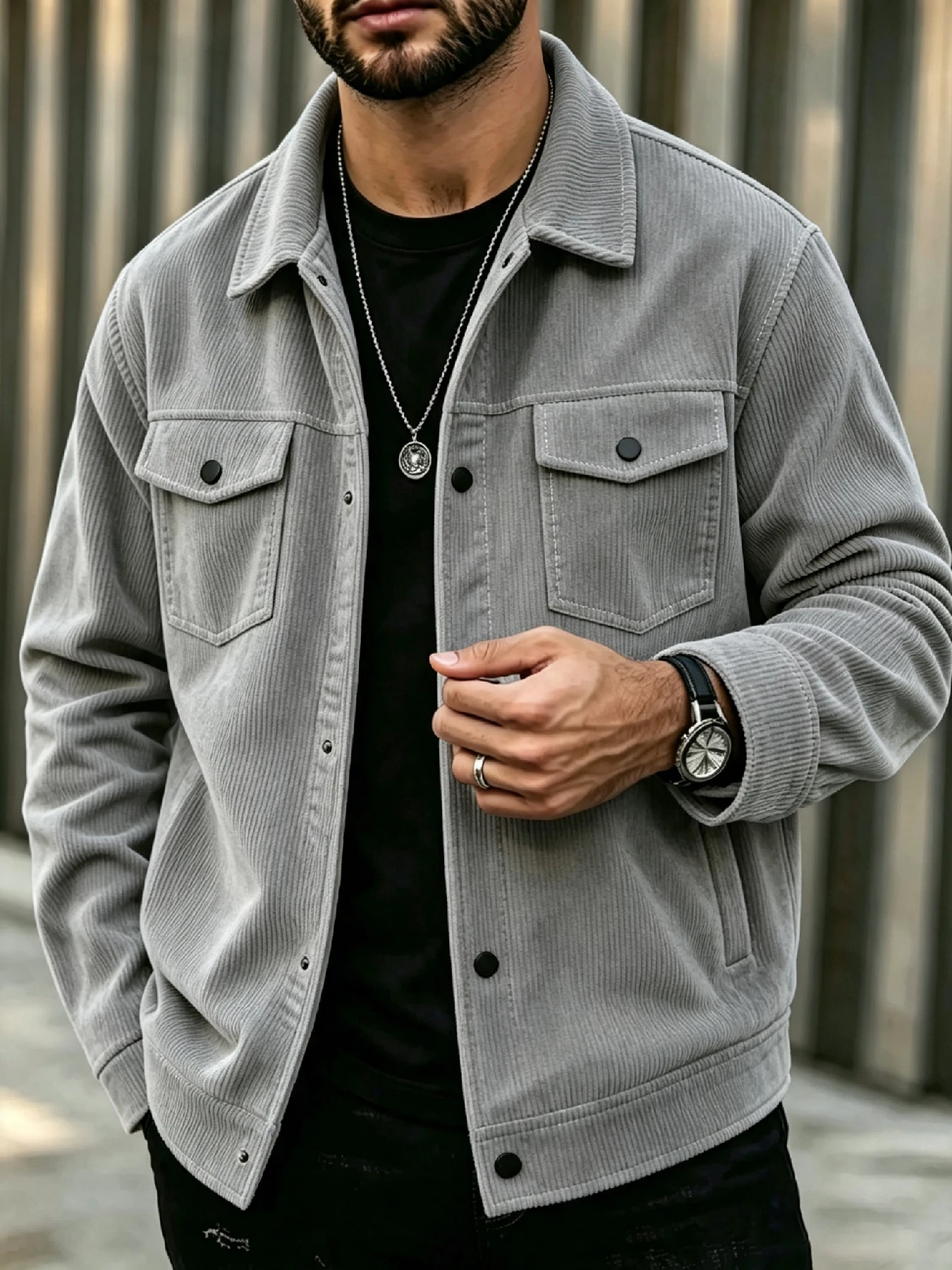Herren-Cordjacke mit Revers, E – Embellish Knit Bewertung und Preis