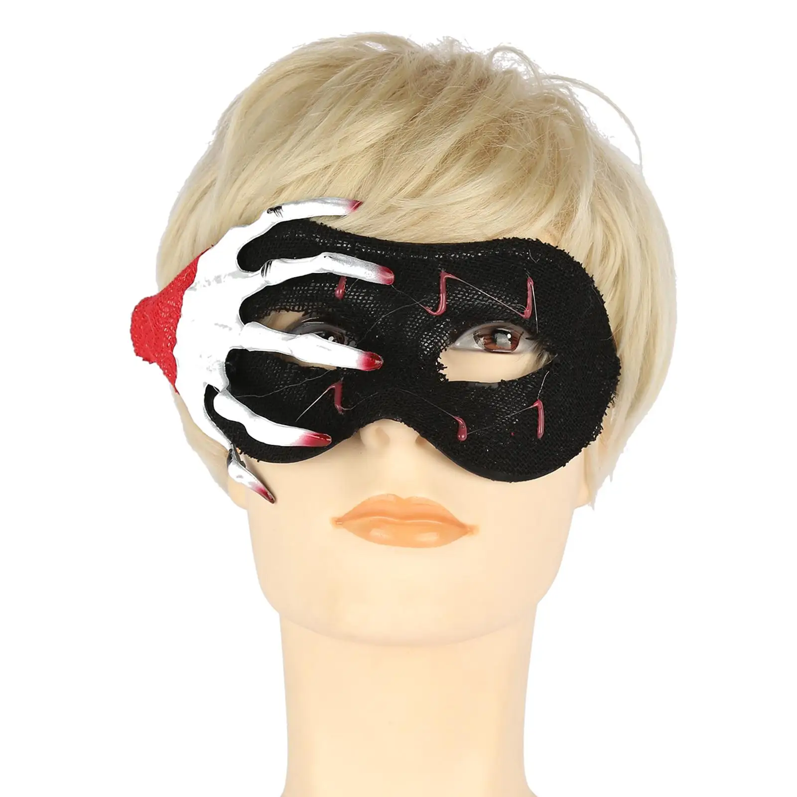 Skelett-Handmaskerade, halbes Gesicht, Neuheit, ausgefallene Accessoires, Halloween-Kostüm für Urlaub, Geburtstag, Frauen und Erwachsene