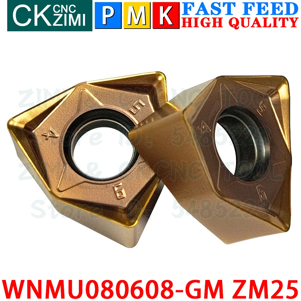 WNMU080608-GM ZM25 WNMU 080608 GH ZM25 Твердосплавная пластина Фрезерная пластина с быстрой подачей Инструмент с ЧПУ Индексируемые тяжелые фрезерные инструменты для стали Нержавеющая сталь