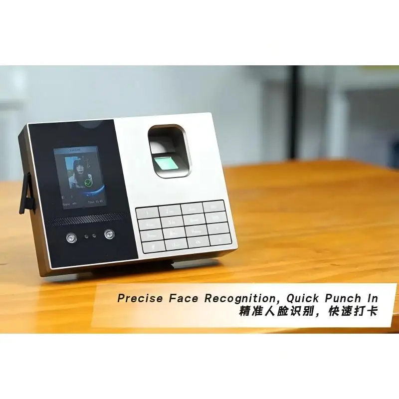 Fs01 máquina de atendimento com reconhecimento facial, relógio de tempo com impressão digital, tela de 2.8 polegadas, disco em u, geração de relatório direto
