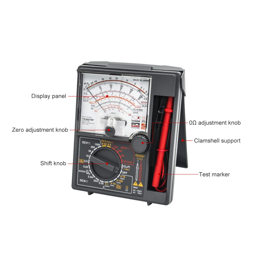 YX-360TRF YX360TRF Analog Multimeter AC DC Voltage Tester Capacitance Resistance Meter Voltmeter Ammeter with test probe