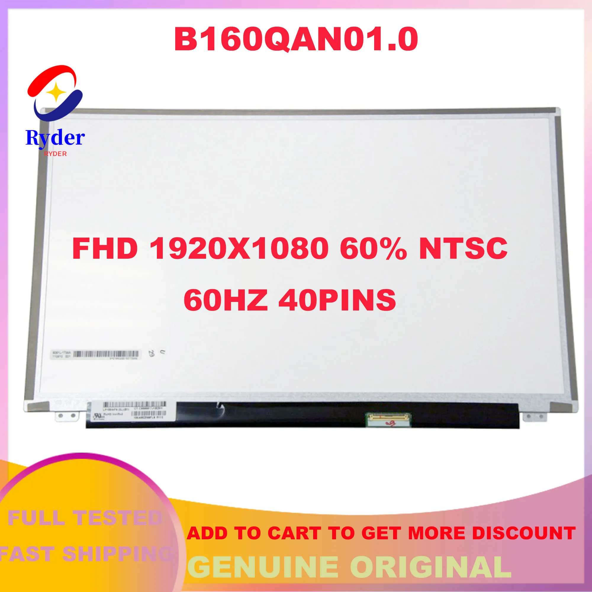 

15.6" Laptop Replacement Display Panel LP156WF4-SLB1 LP156WF4-SLBA For SONY VPCSE1X1R FHD 1920*1080 IPS 40PINS 60% NTSC