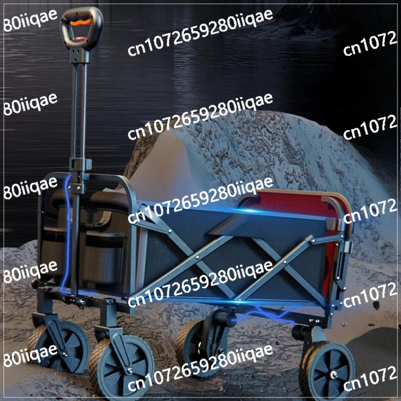 Trolley Cart Electric Rechargeable Wagon Beach Wagon Outdoor Garden Multi-functional Folding Camping Cart Portable Beach
