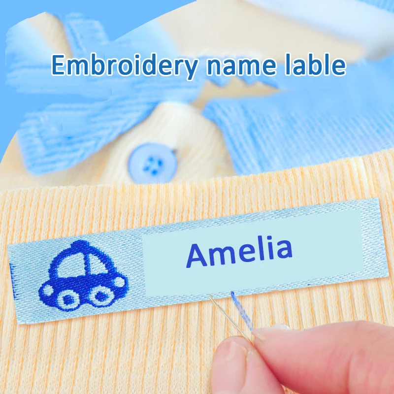 Custom Embroidery Sewing Name Tag Stickers On Cloth Embroidered Name Lable Sewable For Children\'s School Uniform Kids Quilt