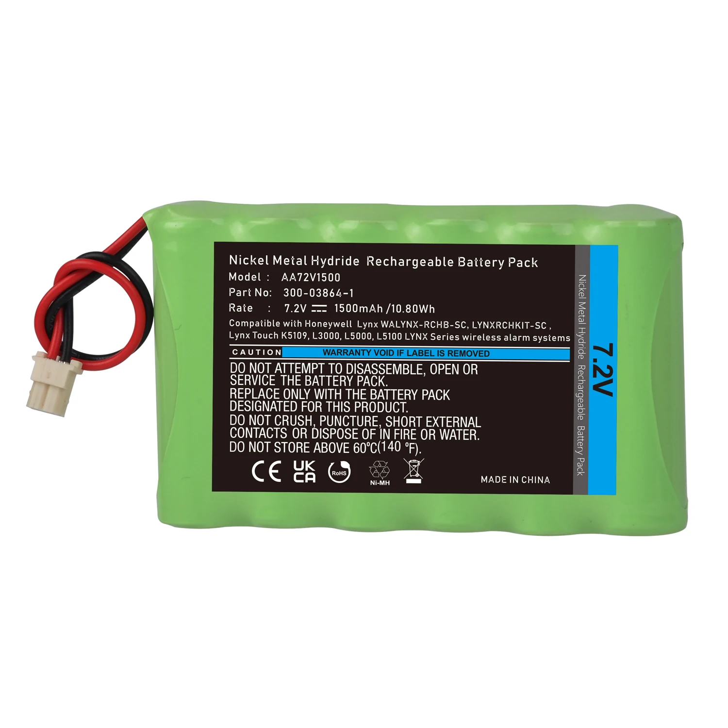 

1500mAh 300-03864-1 Battery for Honeywell Alarm Lynx WALYNX-RCHB-SC Honeywell Lynx Touch K5109, L3000, L5000, L5100