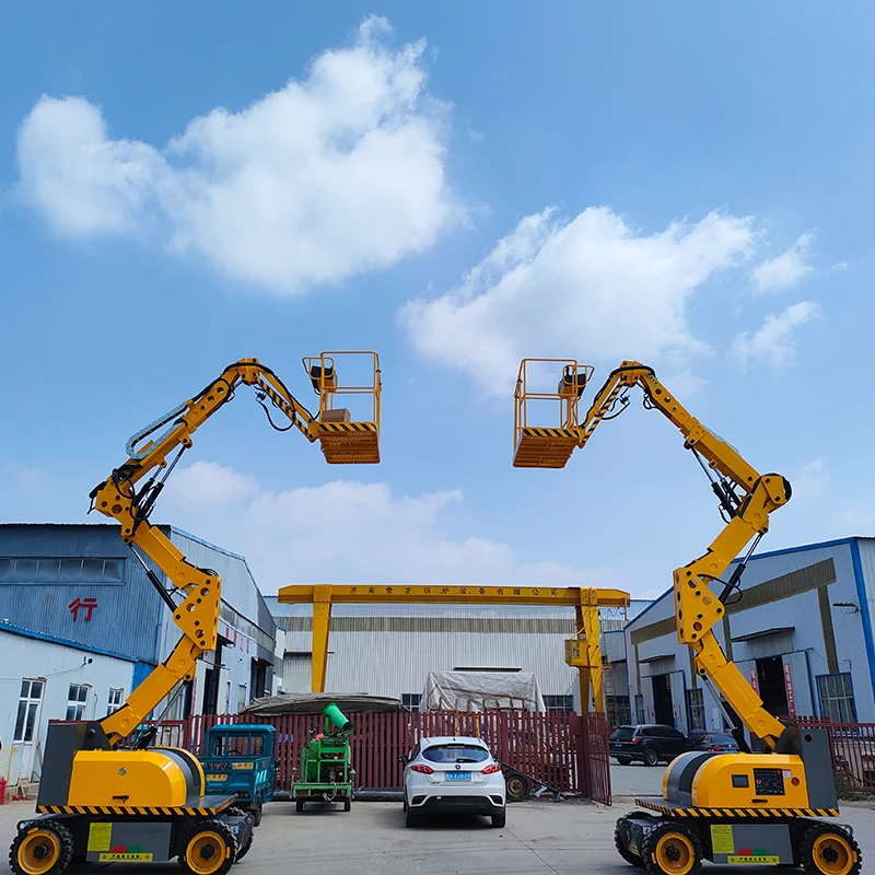 Rough Terrain Self Propelled Articulating Boom Lift 14m Diesel Cherry Picker For Infrastructure Projects Gear
