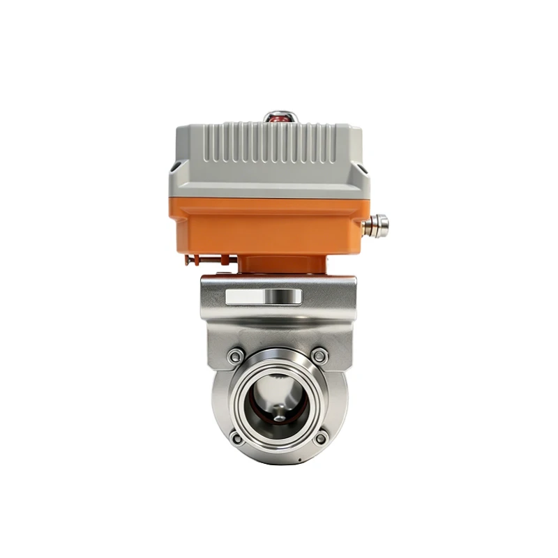 On/Off Type HGZK Cast Steel Sanitary Tri-Clamp Butterfly Valve AC220V IP67