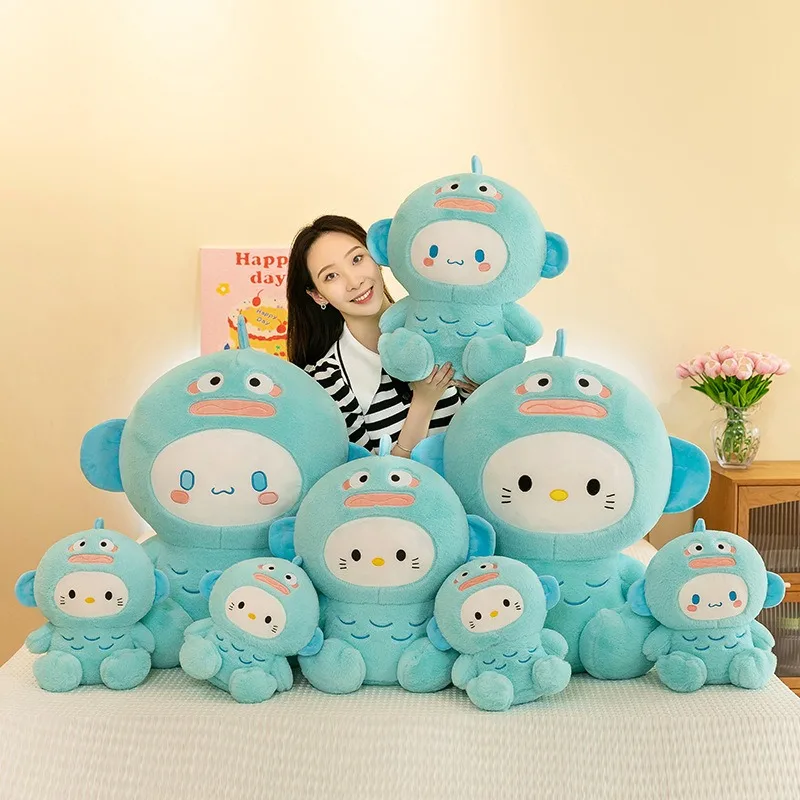 

Kawaii Plush Toy Stuffed Doll Cute Fish Hamton Transform KT Cat Cinnamoroll Large Soft Toy for Kids Birthday Gift