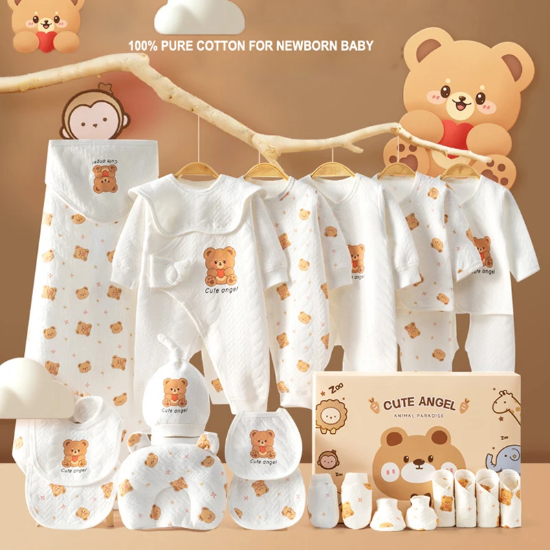 21/24/25 Stück/0-3Months Neugeborene Babykleidung 100 % Baumwolle Kinderkleidung Anzug Unisex Kleinkind Jungen Mädchen Kleidungsset ohne Box