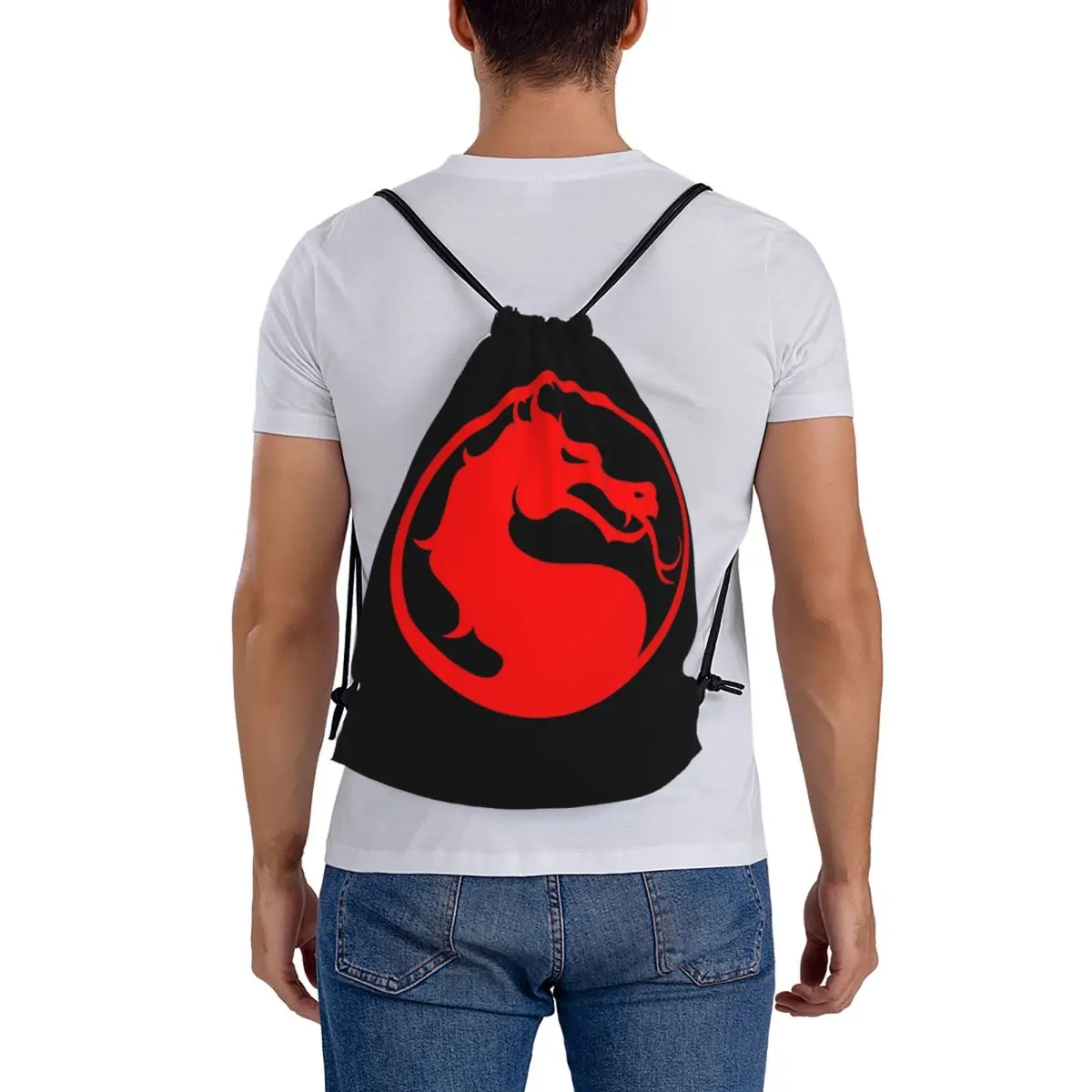 

Mortal Kombat - Red Dragon Backpacks Portable Drawstring Bags Sports Bag Book Bags for Man Woman Students