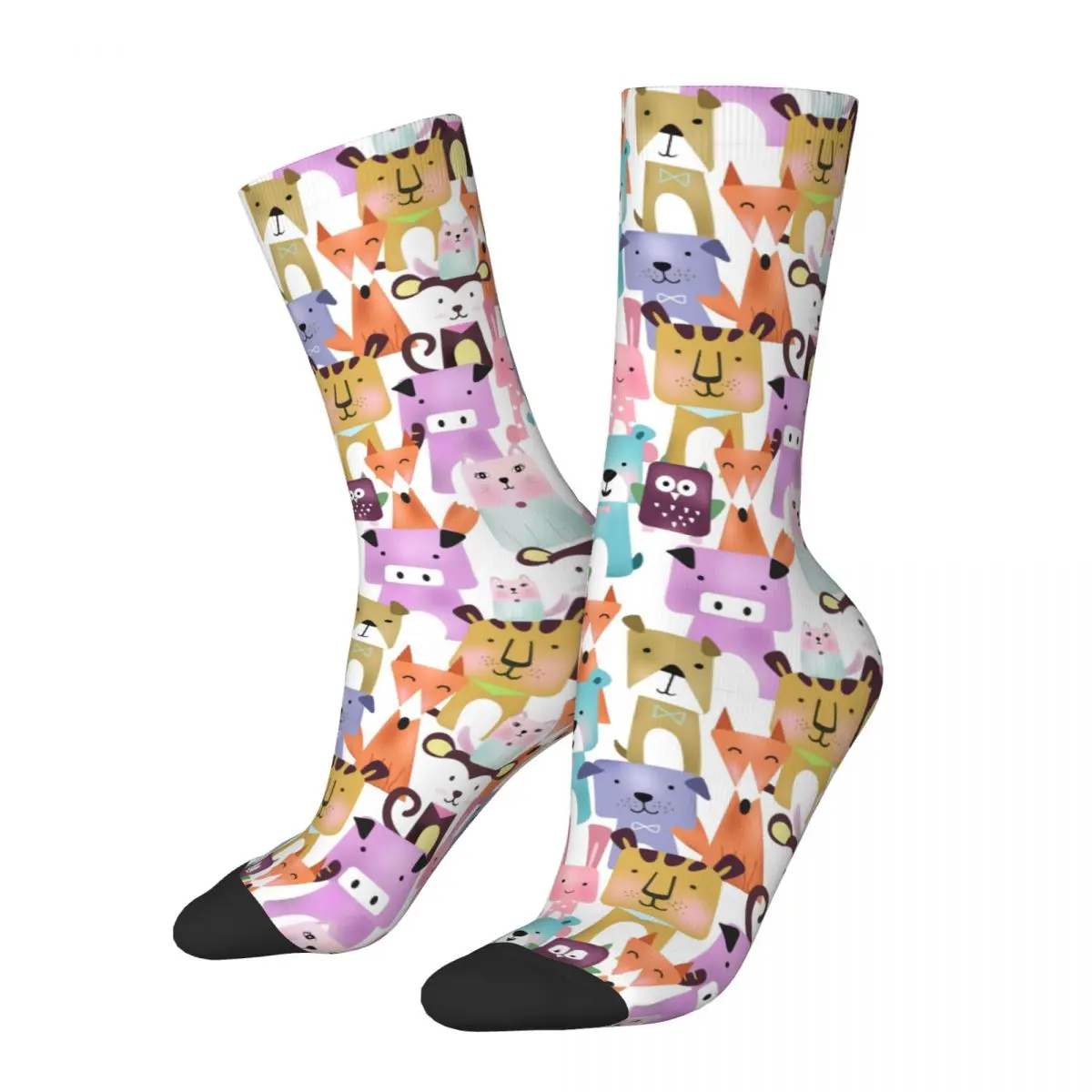 Crazy Sock for Men The Parrot Hip Hop Harajuku Dog Gentle And Quiet Be Clever And Sensible Happy Seamless Boys Crew Sock Casual