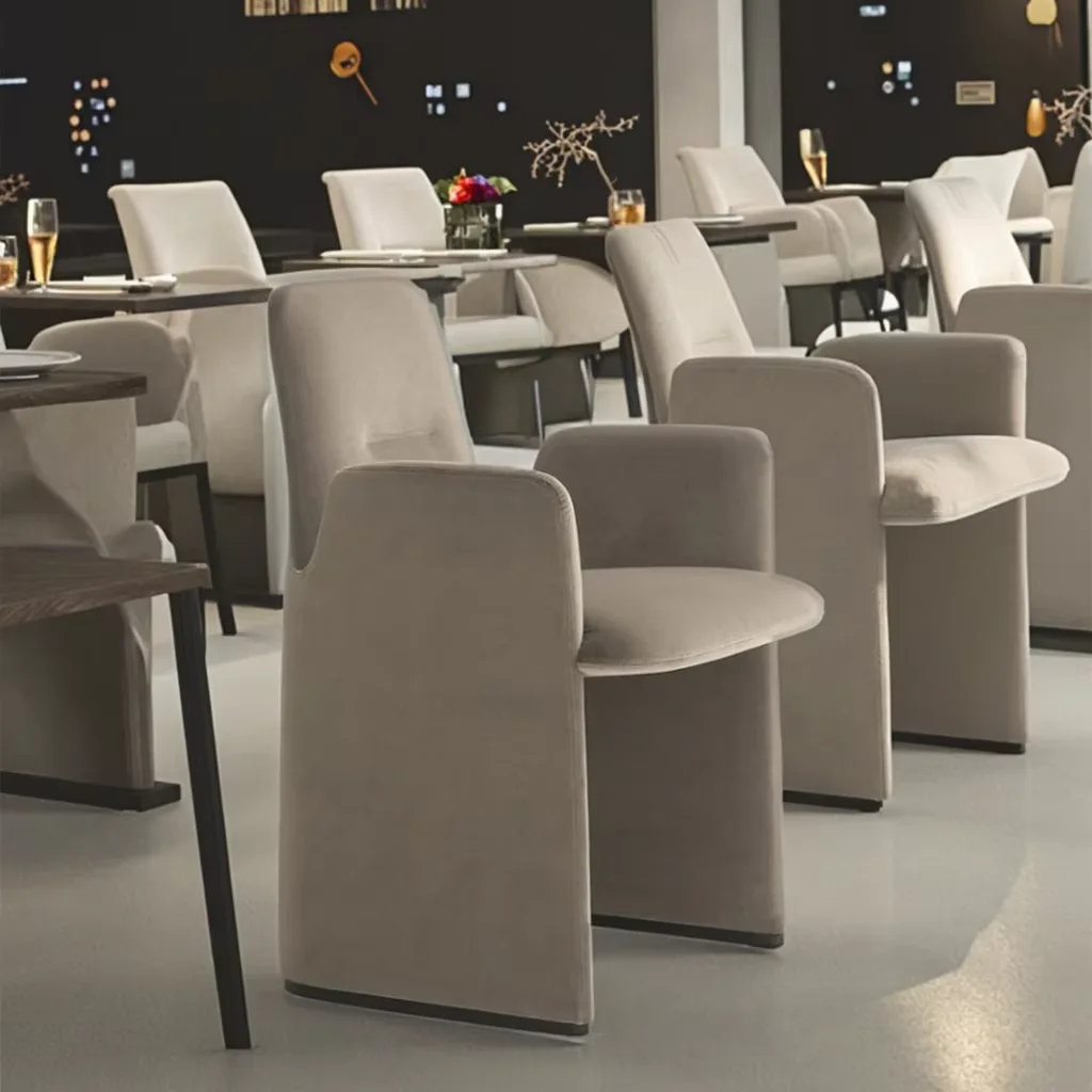 &Modern Velvet Armchair with Shaped Sponge Fabric Negotiation Chair Used in Hotel Restaurant Kitchen Coffee Room