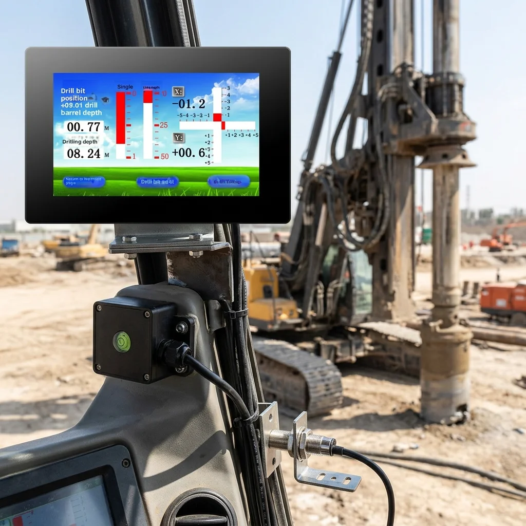 Intelligent Rotary Drilling Rig Guide System | Depth Verticality Rotation Angle Detector for Foundation Pile Work
