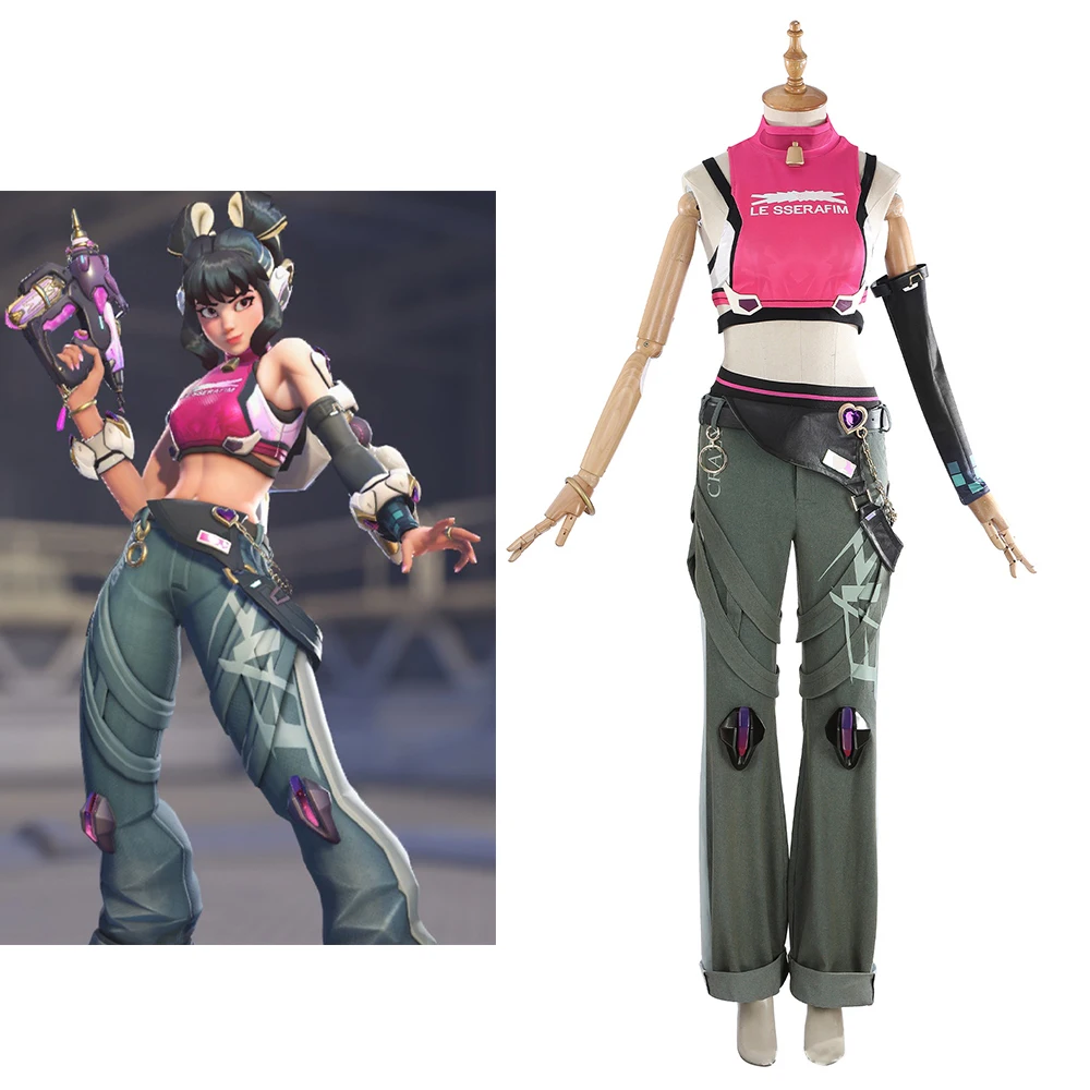 

Game OW Juno Cosplay K-pop Costume Sexy Women Crop Top Pants Dancing Outfits Halloween Carnival Party Stage Show Idol Uniform