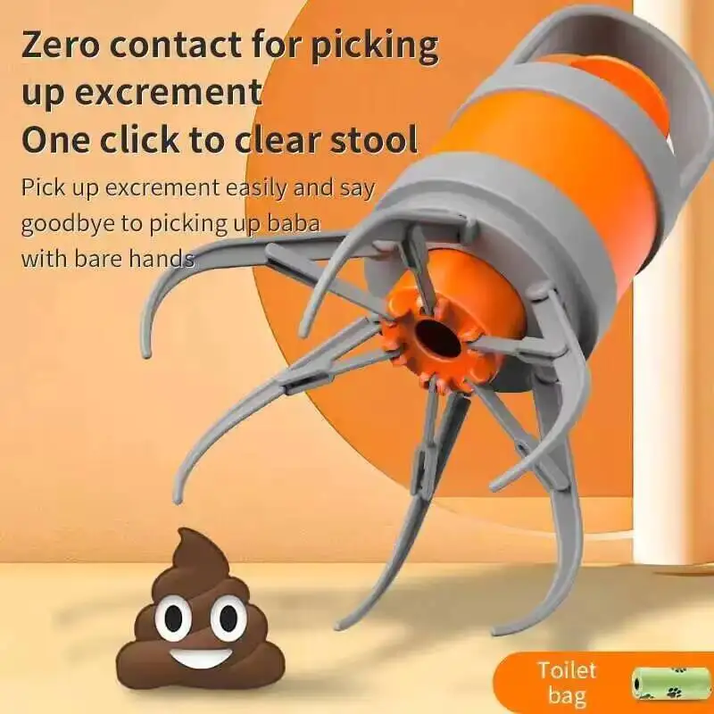 Portable Pet Waste Cleaner Cleaning Supplies Outdoor Dog Feces Picker-Upper Excreta Clean Pick Up Eight-Claw Pooper Scooper New
