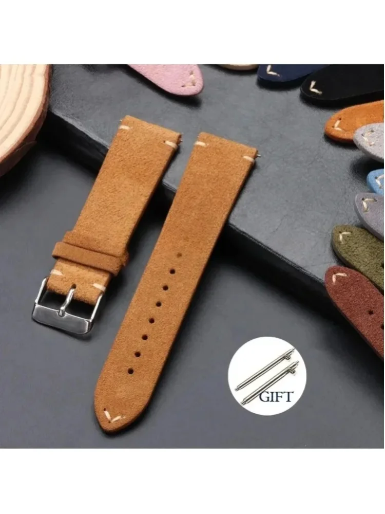 Schnellverschluss-Uhrenarmband aus weichem Wildleder für Seiko 18/20/22 mm, für Huawei Watch Gt3/Gt4, Armband 14/16 mm, Damen- und Herren-Armband aus Kalbsleder