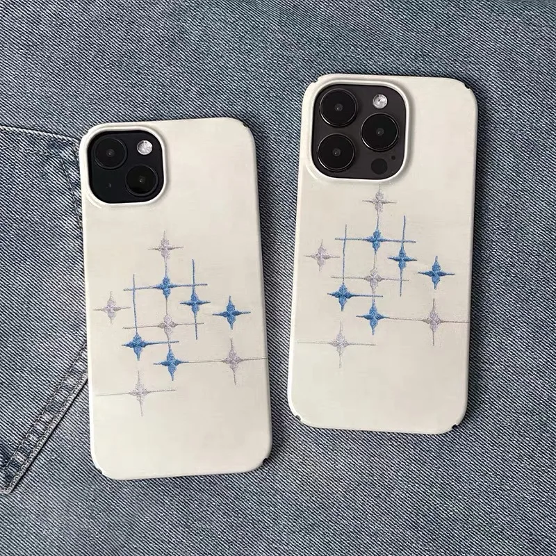 

Blue White Stars Yellow Background Case for IPHONE 17 16 ProMax 15 14 Plus 13 12 MINI 11PRO 16Plus XR XS MAX Acrylic Phone Cover