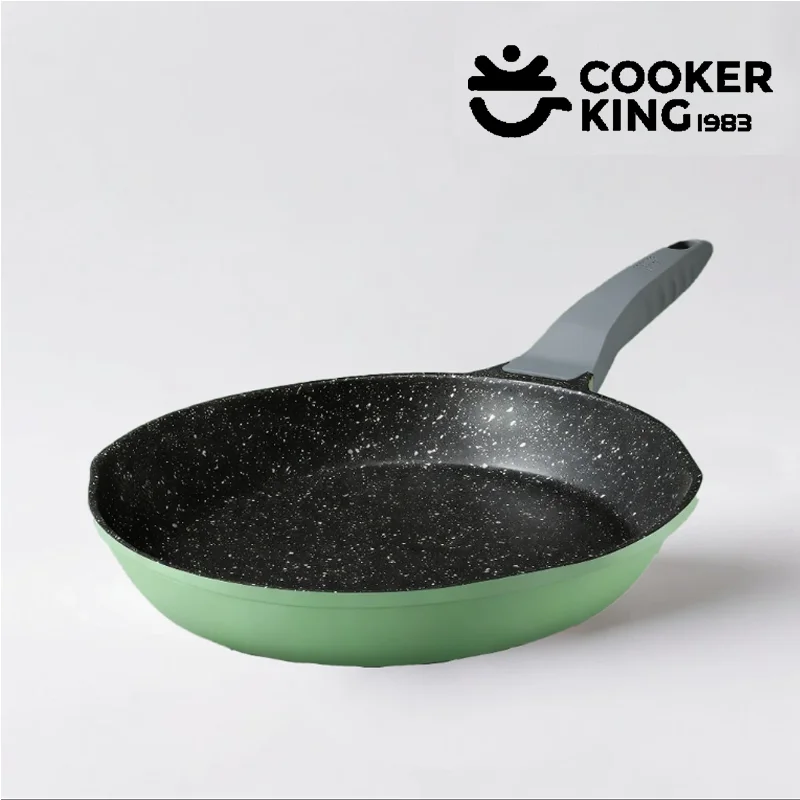 

COOKER KING 24cm Non-stick Frying Pan Blue Stone Multifunctional Pan Breakfast Pot Korean BBQ Household and Commercial Use