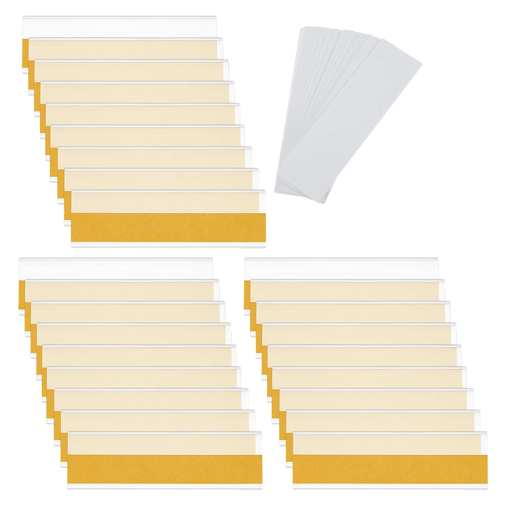 30 Sets Self-adhesive Label Rack Pockets Holderslabel Display Transparent for Labels Desk Name Tag