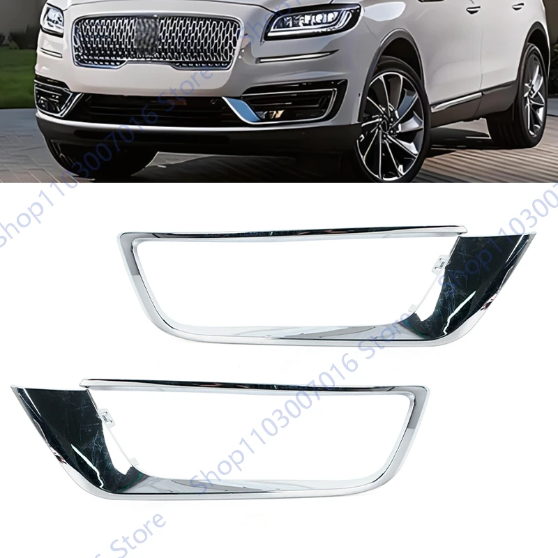 

Auto Accessories Front Bumper Fog Lamp Light Trim Chrome Cover Frame Trim For Lincoln Nautilus 2019 2020 2021