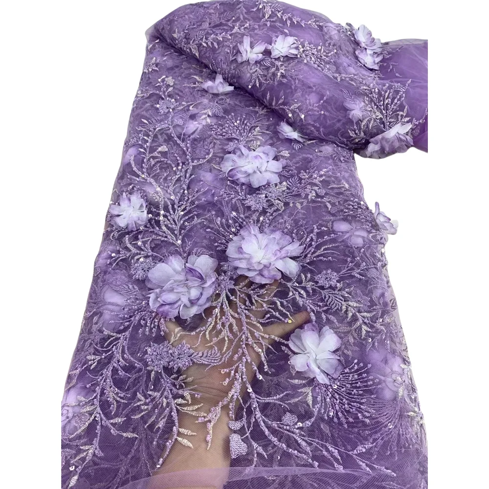

Nigerian Luxury Sequins Net Lace Fabric S-1407395 High Quality African Tulle Lace Fabric French For Women Wedding Party Dress