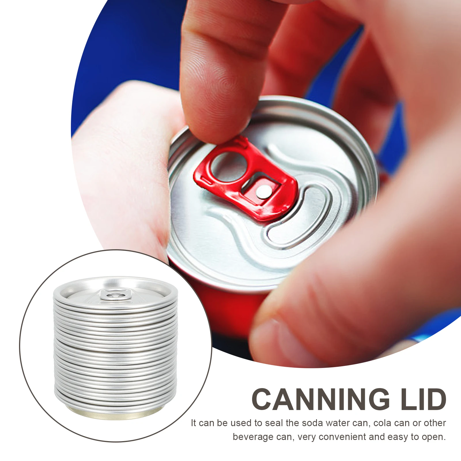 

50pcs Aluminum Ring-Pull Replacements Premium Beverage Sealing Lids Leakproof Can Covers For Soda Water Beer Coffee Practical