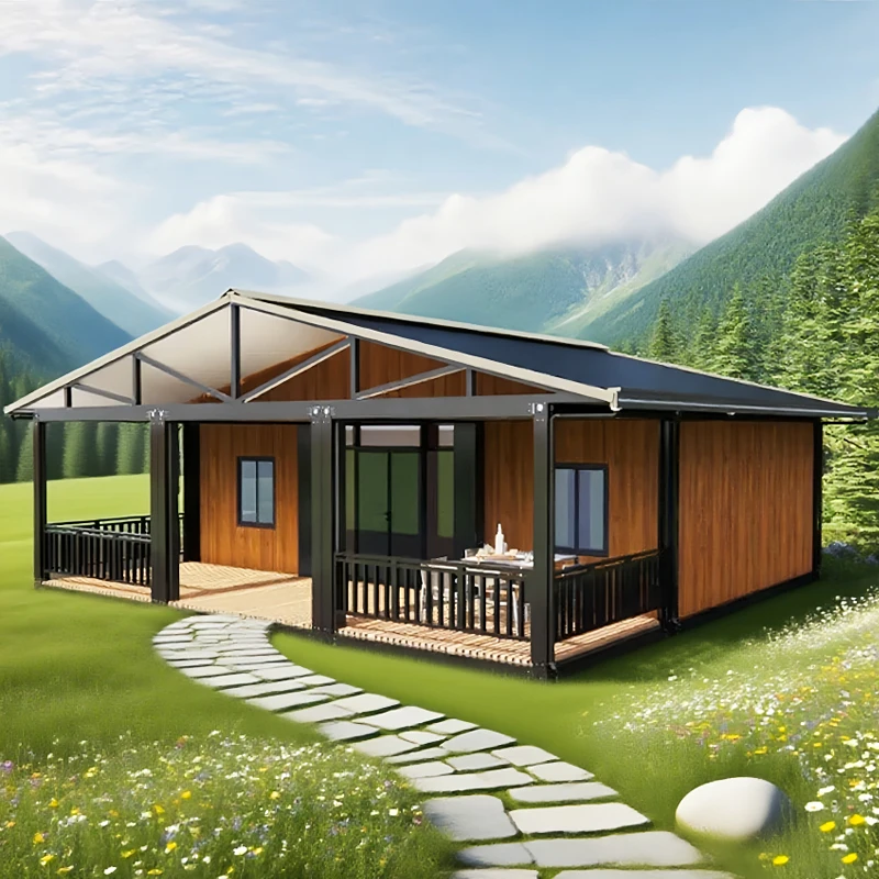 Prefabricated Container House Sandwich Panel Portable Container House Expandable Modular Home Easy Transport for Camper Custom