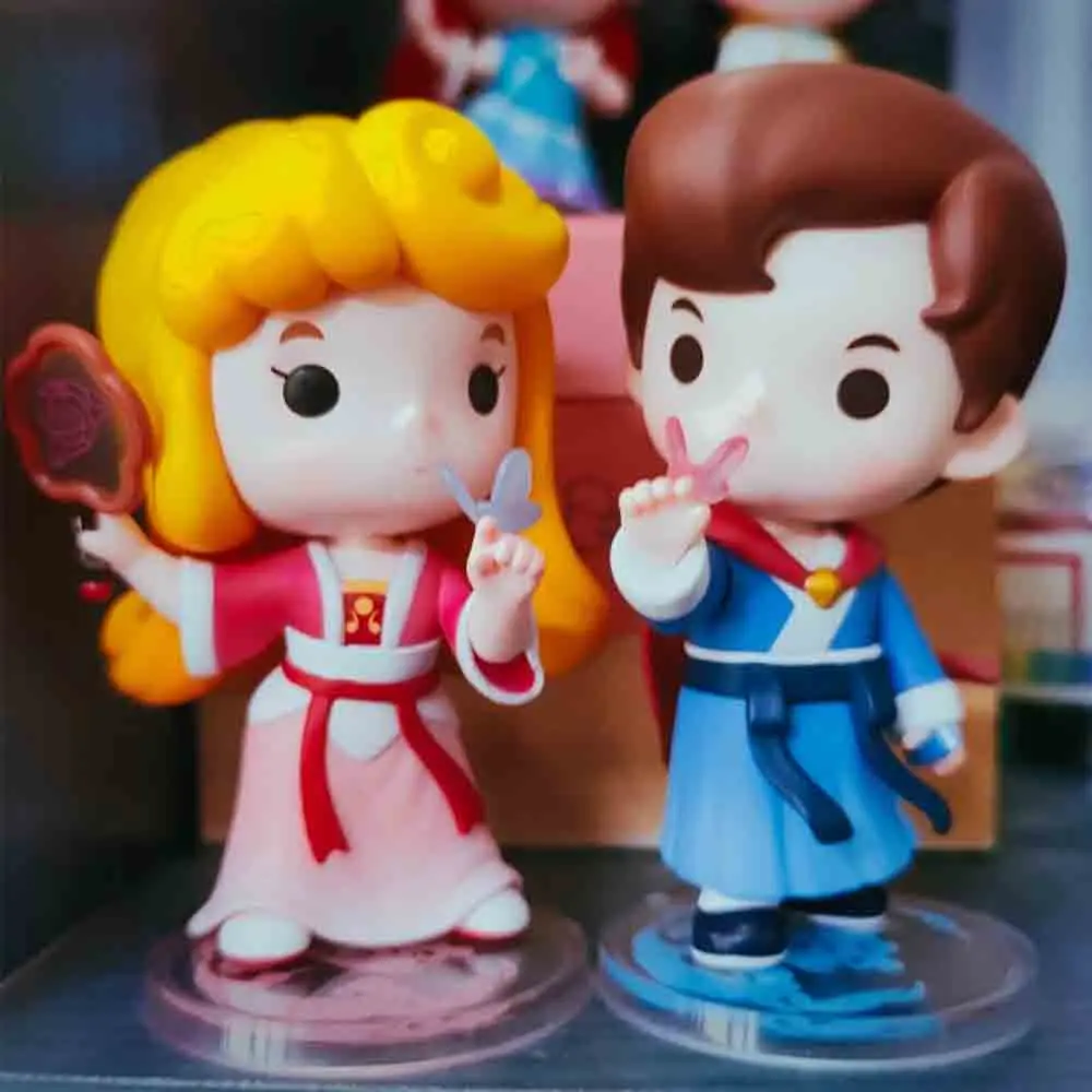 Películas de Disney Bella Durmiente Aurora figuras de acción de juguete disfraz chino princesa Aurora Prince Phillip figura de Anime juguetes regalos