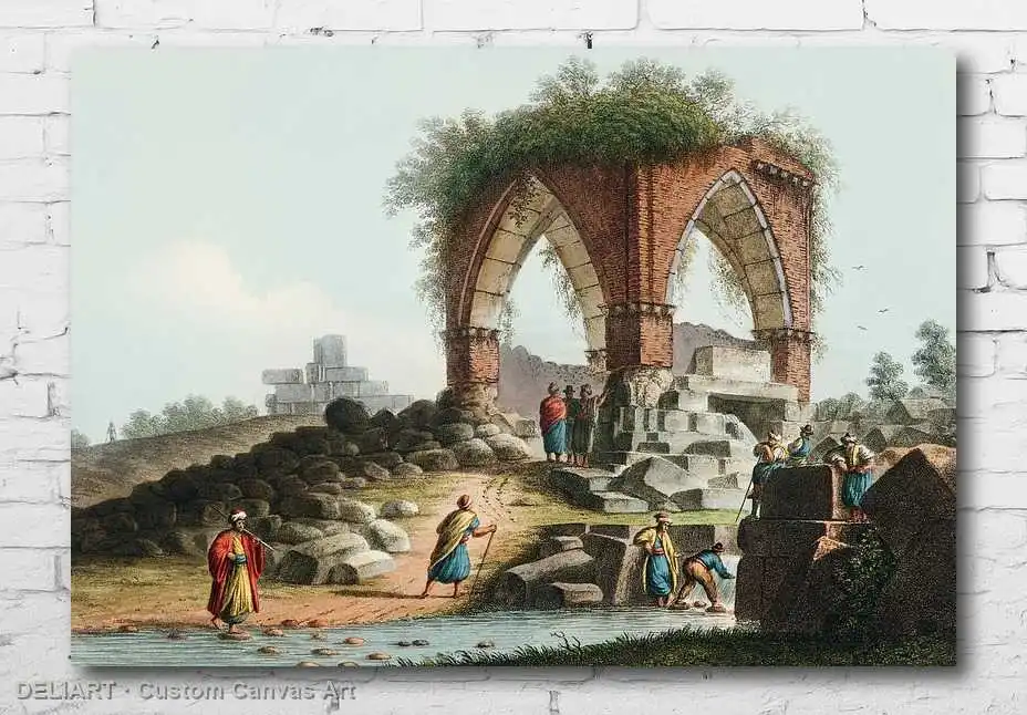 Ottoman Vintage Travel - Fountain of Serpents - Canvas Wall Art Poster Print Vintage Home Decor Unframed